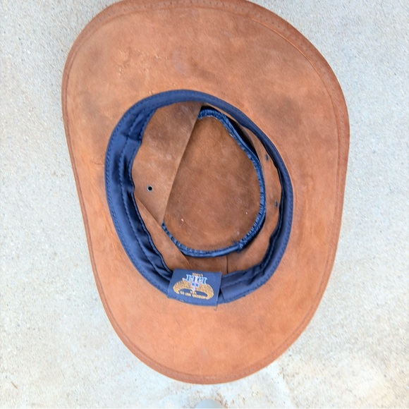 Herschel Hat Co Men Large Brown Suede Leather Braided Band Crushable Cowboy Hat - Picture 2 of 3